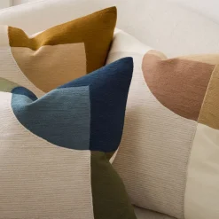 Crewel Overlapping Shapes Pillow Cover