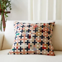 Crewel Patchwork Pillow Cover