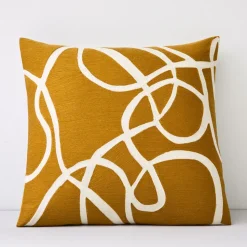 Crewel Rope Pillow Cover