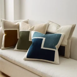 Crewel Stacked Shapes Pillow Cover