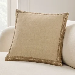 Crocheted Jute Border Pillow Cover