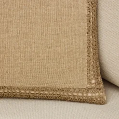 Crocheted Jute Border Pillow Cover