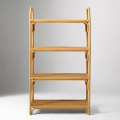 Curved Rattan Tall Shelf (33")