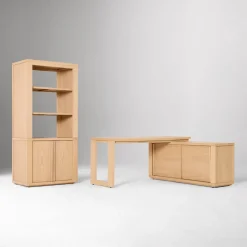 Cutler L-Shaped Desk (68") & Bookcase (36") Set