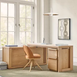 Cutler L-Shaped Desk (68") & File Cabinet (16") Set