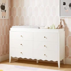 Daisy 6-Drawer Wide Dresser with Removable Topper (55")
