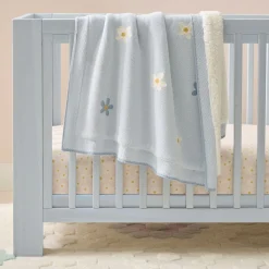 Daisy Knit Sherpa Baby Blanket