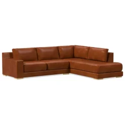Dalton Leather 2-Piece Bumper Chaise Sectional (109"–119")