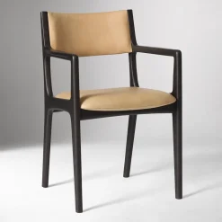Damon Cafe Leather Dining Arm Chair