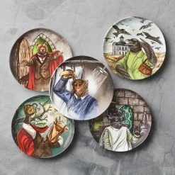 Dapper Animal Halloween Salad Plates