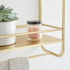 Deco Curve Metal Wall Shelves