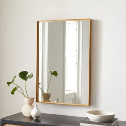 Deep Frame Rectangle Thin Metal Wall Mirror