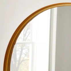 Deep Frame Round Thin Metal Wall Mirror