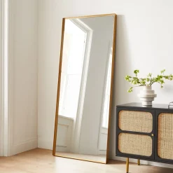 Deep Frame Thin Metal Floor Mirror