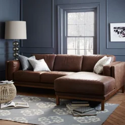 Dekalb Leather 2-Piece Chaise Sectional (102")