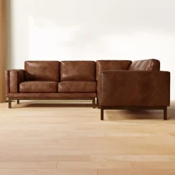 Dekalb Leather 3-Piece L-Shaped Sectional (102")