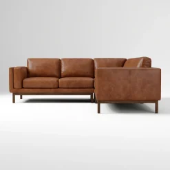 Dekalb Leather 3-Piece L-Shaped Sectional (102")