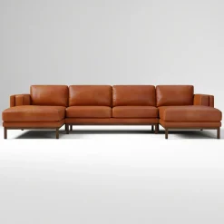 Dekalb Leather 3-Piece U-Shaped Sectional