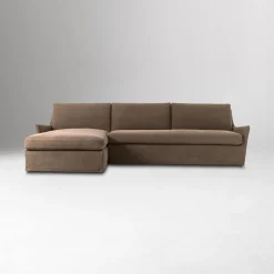 Delara Slipcover Chaise Sectional (128")