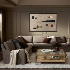 Delara Slipcover L-Shaped Sectional (124")