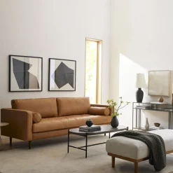 Dennes Leather Sofa (72"–88")