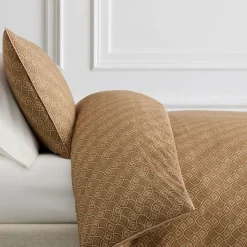 Diamond Lattice Floral Duvet Cover & Shams