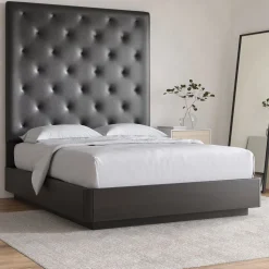 Diamond Tufted Wall Mounted Headboard - Leather