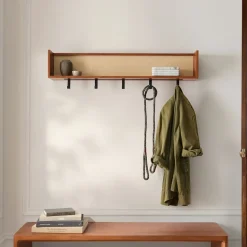 Douglas Solid Wood Tatami Entry Shelf with Hooks (42")