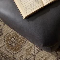 Dravien Leather Ottoman