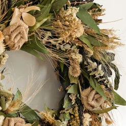 Dried Rustic Ivory Charm Wreath