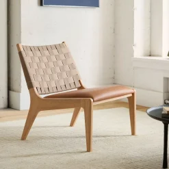 Dunham Leather Slipper Chair