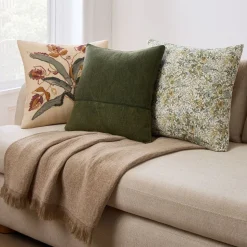 Earthy Garden Stitch Pillow Cover & Throw Set