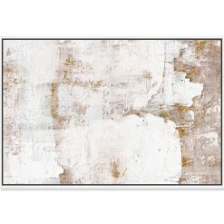 Earthy Metallic Framed Canvas Wall Art