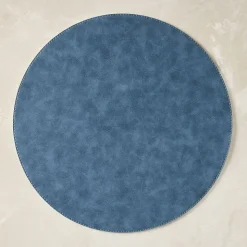 Easy-Care Round Faux Leather Placemats