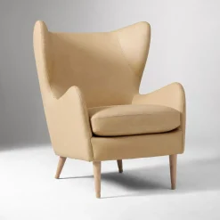Edgar Leather Chair - Wood Legs