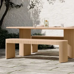 Ellington Outdoor Terrawood Dining Bench (62")