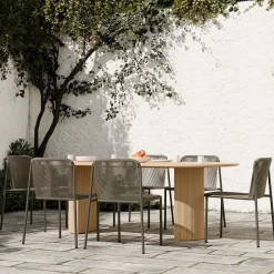 Ellington Outdoor Terrawood Oval Dining Table & Oceana Dining Side Chairs Set
