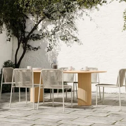 Ellington Outdoor Terrawood Oval Dining Table & Oceana Dining Side Chairs Set