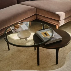 Elwell Glass & Metal Nesting Coffee Tables (24"–32")