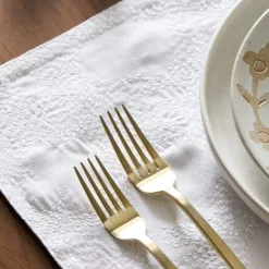 Embroidered Snowfall Placemat Sets