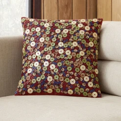 Emma Chamberlain Embellished Button Pillow Cover