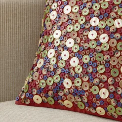 Emma Chamberlain Embellished Button Pillow Cover