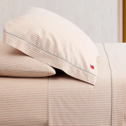 Emma Chamberlain Embroidered Stripe Sheet Set