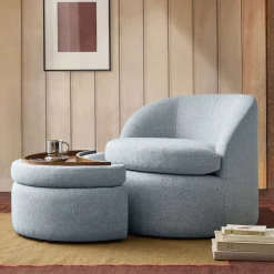 Emma Chamberlain Upholstered Chair & Ottoman Set