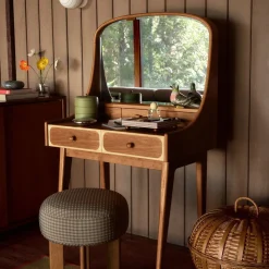 Emma Chamberlain Upholstered Vanity Stool
