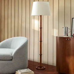 Emma Chamberlain Wood & Lacquer Floor Lamp (63")