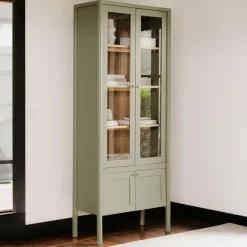 Emman Tall Glass Cabinet (86")