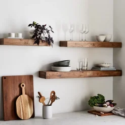 Emmerson® Reclaimed Wood Floating Wall Shelves (24"–48") - ADA