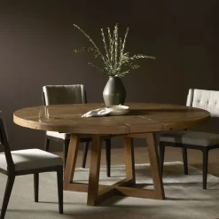 Emmerson® Reclaimed Wood Round Extendable Dining Table (60"–72")