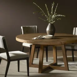 Emmerson® Reclaimed Wood Round Extendable Dining Table (60"–72")